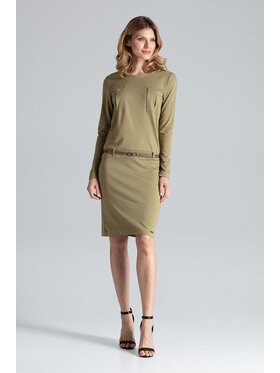 FIGL FIGL Šaty M414 Kaki Regular Fit