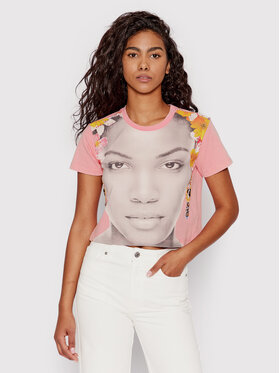Desigual Desigual T-shirt Face 22SWTK22 Rosa Regular Fit