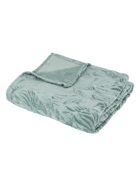 MIAhome MIAhome Koc Pled flanelowy Leaves niebieski 180x230 cm Niebieski