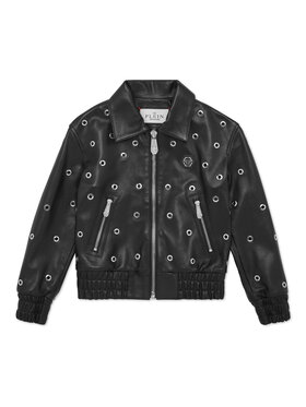 PHILIPP PLEIN PHILIPP PLEIN Kožená bunda 28243 Čierna Comfort Fit