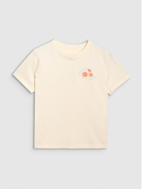 4F 4F T-Shirt FOB SUMMER Kremowy Oversize