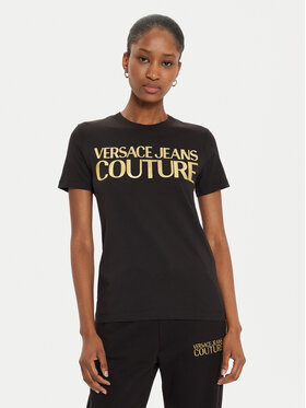 Versace Jeans Couture Versace Jeans Couture Marškinėliai 77HAHT01 Juoda Regular Fit