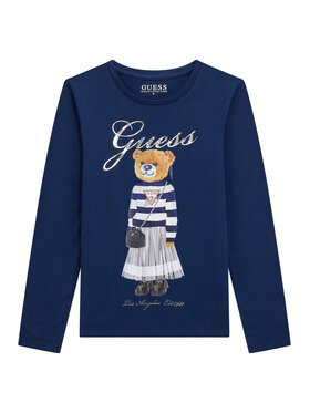 Guess Guess Bluzka J5BI16 J1314 Granatowy Regular Fit