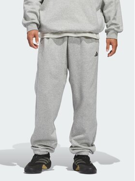 adidas adidas Spodnie dresowe Basketball Fleece Szary Loose Fit