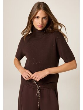 Oltre Oltre Sweter M218J005500N022 Brązowy Regular Fit