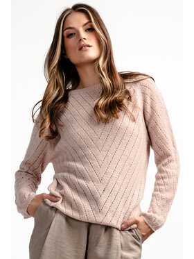 Fobya Fobya Sweter F1894 Różowy Basic Fit