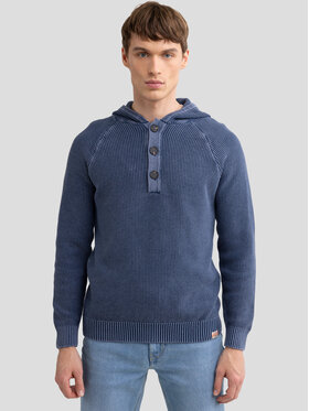 BIG STAR BIG STAR Sweter CARLSON Granatowy Basic Fit