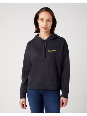 Wrangler Wrangler Bluza REGULAR HOODIE Czarny Regular Fit