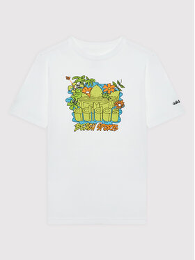 adidas adidas T-Shirt Graphic Stoked Beach HF7433 Biały Regular Fit