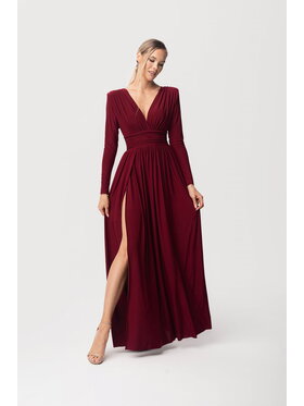 Aurora Aurora Sukienka wieczorowa Adelle Bordowy Feminine Fit