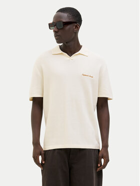 Jack & Jones Jack & Jones Тениска с яка и копчета Norrebro 12297926 Екрю Relaxed Fit