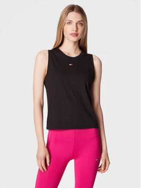 Tommy Hilfiger Tommy Hilfiger Топ Mesh Core S10S101390 Чорний Regular Fit