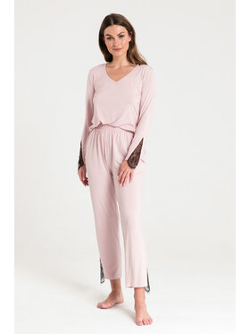 LaLupa LaLupa Spodnie piżamowe LA073 Różowy Comfortable Fit