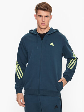 adidas adidas Majica dugih rukava Future Icons 3-Stripes Full-Zip Hoodie IJ8878 Tirkizna Regular Fit