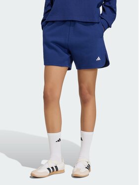 adidas adidas Szorty materiałowe 3 Stripes Studio Fleece Loose Niebieski Loose Fit