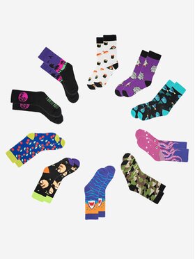 Urban Socks Urban Socks Zestaw 10 par wysokich skarpet męskich Zestaw 10 Par Skarpet Urban Socks Set Mix ML12 41-46 Kolorowy