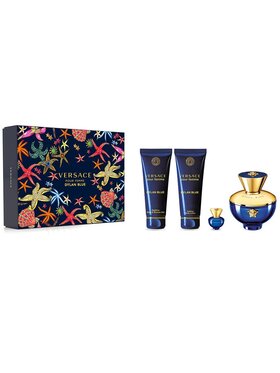 Versace Versace Versace Dylan Blue EDP 100ml + EDP 5ml + żel pod prysznic 100ml + balsam do ciała 100ml Zestaw zapachowy