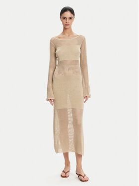 Fracomina Fracomina Rochie tricotată FS25SD5004K514O7 Bej Slim Fit