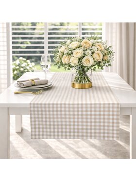 Roseberry Home Roseberry Home Bieżnik Beige Gingham Beżowy