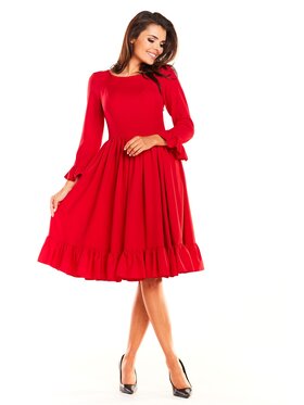 Awama Awama Sukienka codzienna A235 Czerwony Basic Fit