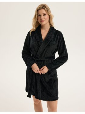 Esotiq Esotiq Szlafrok 43932 Czarny Regular Fit