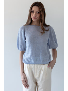 Fobya Fobya Sweter F1997 Niebieski Basic Fit