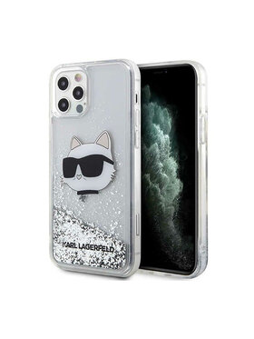 KARL LAGERFELD KARL LAGERFELD Etui na telefon Liquid Glitter NFT Choupette Head Srebrny