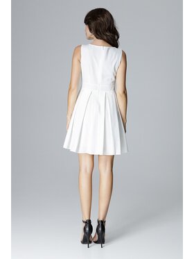 Lenitif Lenitif Sukienka L006 Biały Regular Fit