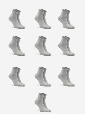 Urban Socks Urban Socks Zestaw 10 par wysokich skarpet męskich Zestaw 10 Par Krótkich Skarpet Męskich Szarych Urban Socks No Logo 41-46 Szary
