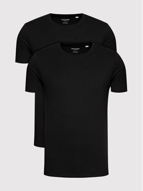 Jack&Jones Jack&Jones 2-dielna súprava tričiek Basic Crew Neck 12133913 Čierna Regular Fit