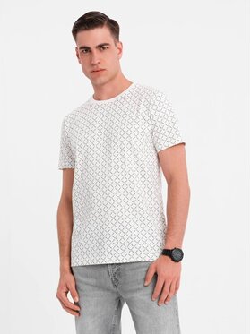 Ombre Ombre T-Shirt OM-TSFP-0250 Biały Regular Fit