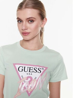 Guess T-shirt Icon W3RI12 I3Z14 Zelena Regular Fit