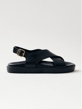ALOHAS ALOHAS Sandały Nico Black Leather Sandals Czarny