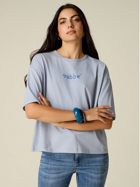 Oltre Oltre T-shirt G018J004661N004 Turchese Over Fit
