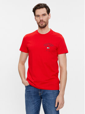 Tommy Hilfiger Tommy Hilfiger T-Shirt Arch Varsity MW0MW33689 Czerwony Regular Fit