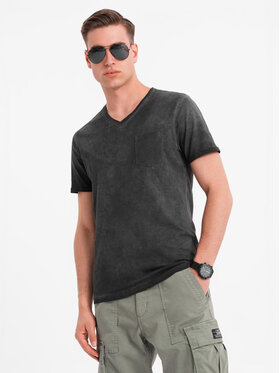 Ombre Ombre T-Shirt OM-TSWT-0242 Czarny Regular Fit