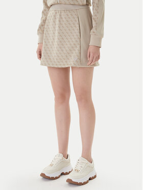 Guess Guess tepláková sukňa V6RD04 K2042 Béžová Classic Fit