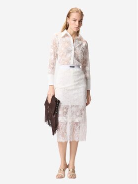 PINKO PINKO Koszula COLINE CAMICIA PIZZO REBRODE Biały Regular Fit