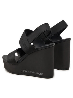 Calvin Klein Jeans Sandale Wedge Sandal Webbing In Mtl YW0YW01479 Crna