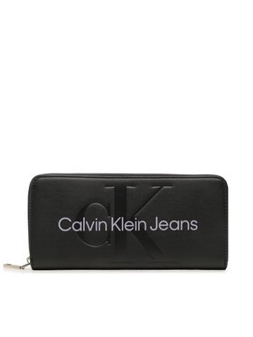 Calvin Klein Jeans Calvin Klein Jeans Velika ženska denarnica Sculpted Mono Zip Around Mono K60K607634 Črna