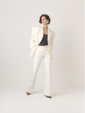 La Mania La Mania Spoločenské nohavice FABIAN Biela Classic Fit