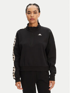 Kappa Kappa Pulóver Banda Pepitagt 321Q4RW Fekete Relaxed Fit