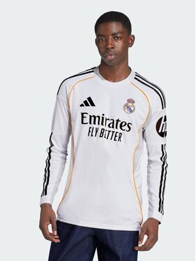 adidas adidas Koszulka techniczna Real Madrid 25/26 Long Sleeve Home Jersey Biały Slim Fit
