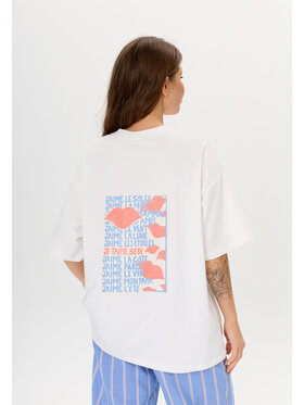 Mirons Mirons T-Shirt Print Biały Oversize
