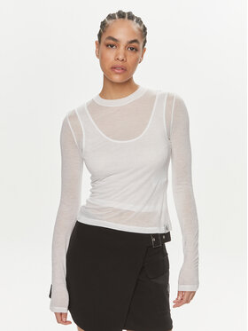 Calvin Klein Jeans Calvin Klein Jeans Bluzka J20J223323 Biały Slim Fit