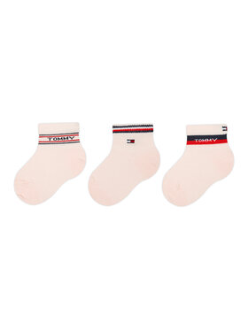 Tommy Hilfiger Tommy Hilfiger Zestaw 3 par wysokich skarpet dziecięcych 701222674 Różowy