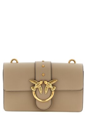 PINKO PINKO Torebka Gray Calfskin Crossbody Beżowy