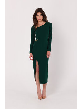 Makover Makover Každodenní šaty K178 Zelená Modern Fit