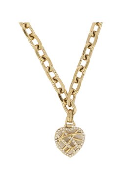 Guess Ogrlica Heart Cage JUBN03 093JW Pozlačeno Z Rumenim Zlatom