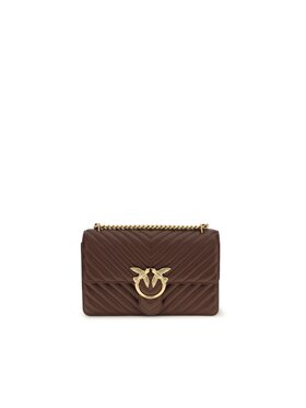 PINKO PINKO Torebka Brown Calf Leather Bos Taurus Shoulder Brązowy